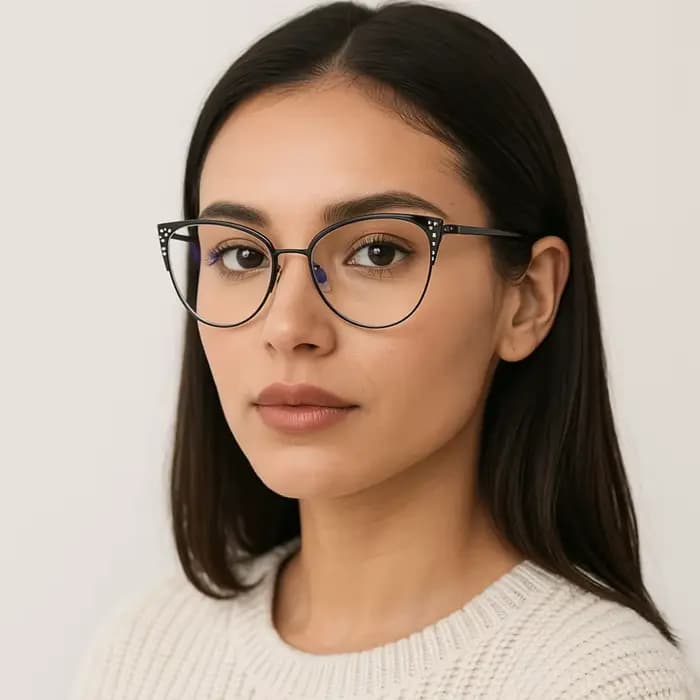 Lunettes Anti-lumière bleue cloutées en strass
