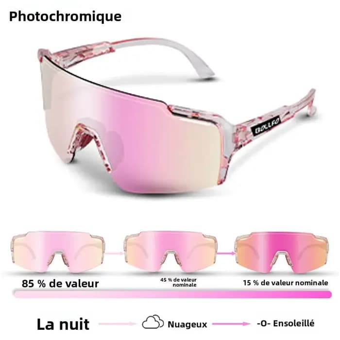 Lunettes de soleil de cyclisme photochromiques femmes hommes UV400