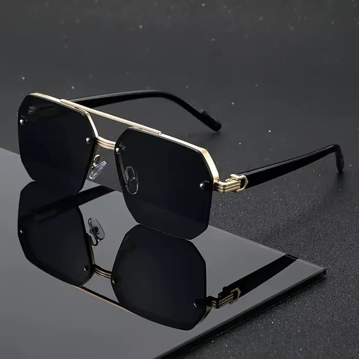 Lunettes de mode tendance pour hommes à double pont et monture carrée