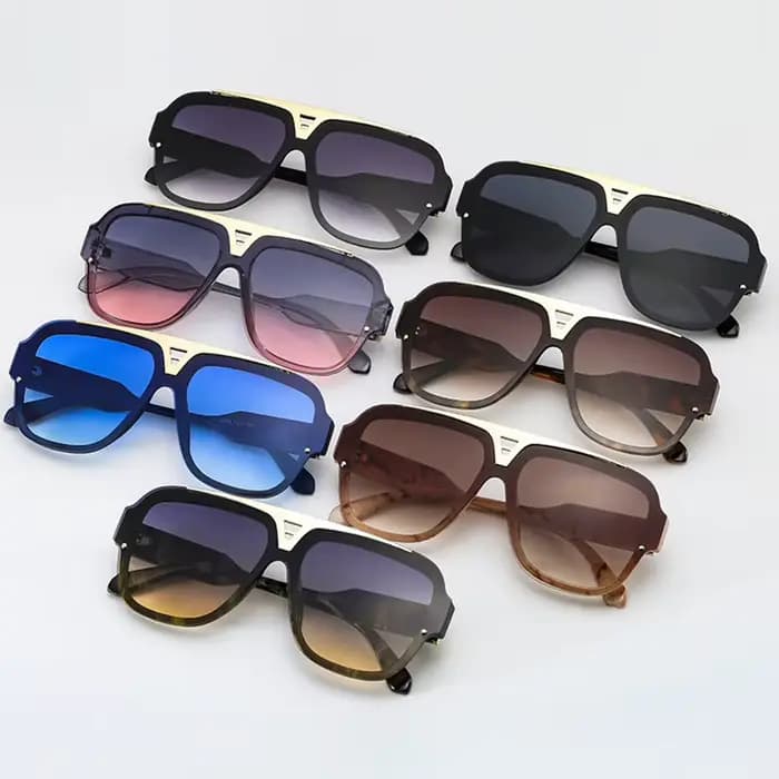 Lunettes de soleil carrées à grand cadre vintage pour femmes et hommes