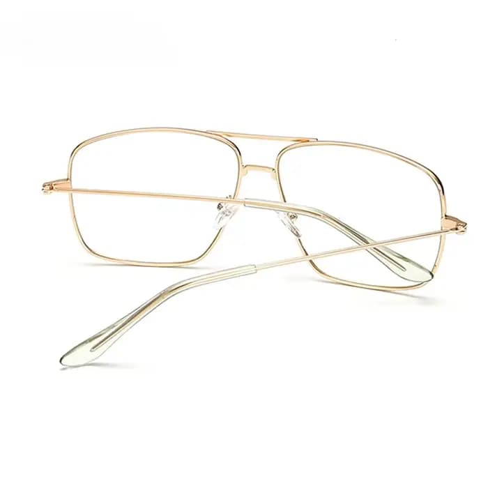 Lunettes de soleil vintage à monture carrée dorée pour hommes et femmes