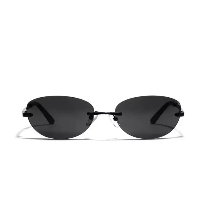 Lunettes de soleil ovales sans monture pour hommes et femmes, protection UV400, style Y2K, verres dégradés, tendance œil de chat