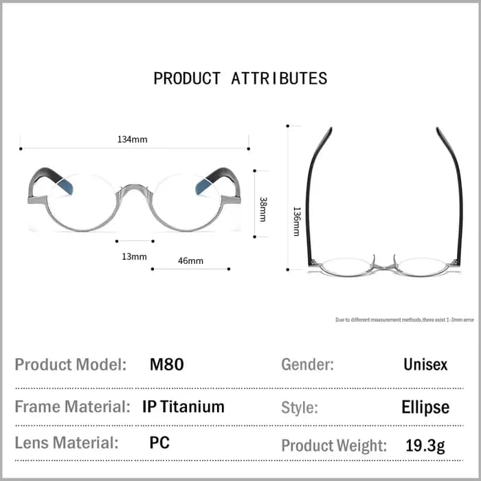 Lunettes demi-monture en titane pour hommes