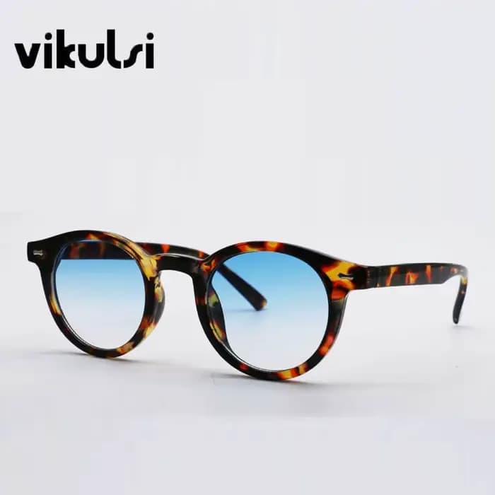 Vintage riz ongles ronds lunettes de soleil hommes femmes marque Hawksbill bleu nuances