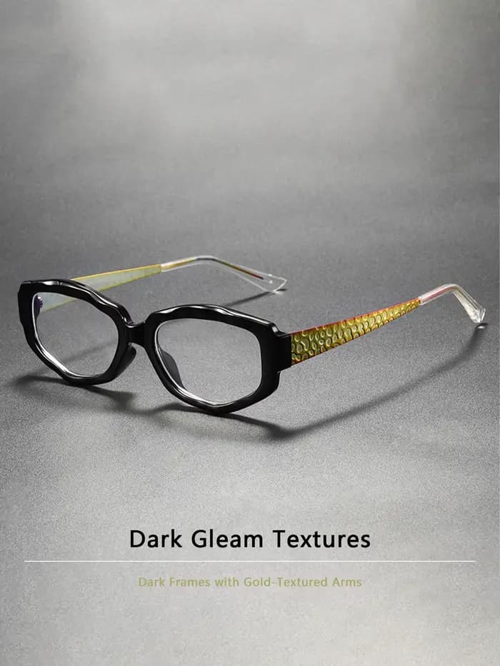Jambes de lunettes à motif de serpent coloré à monture carrée transparente