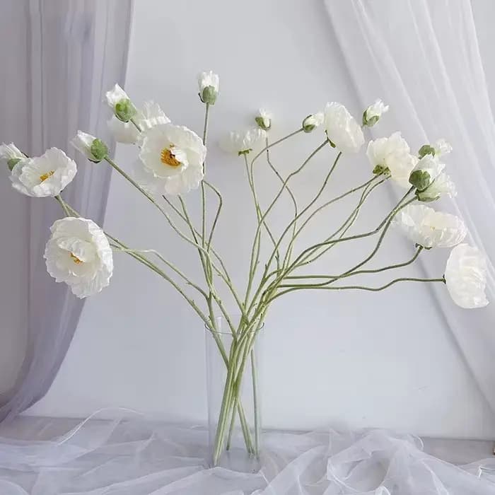 Grand vase de coquelicot à fleurs artificielles, 105cm, pour salle de mariage, décoration de maison, matériel pour photo, présentoir