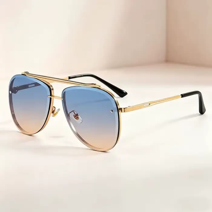 Lunettes de soleil tendance à double monture avec grandes montures