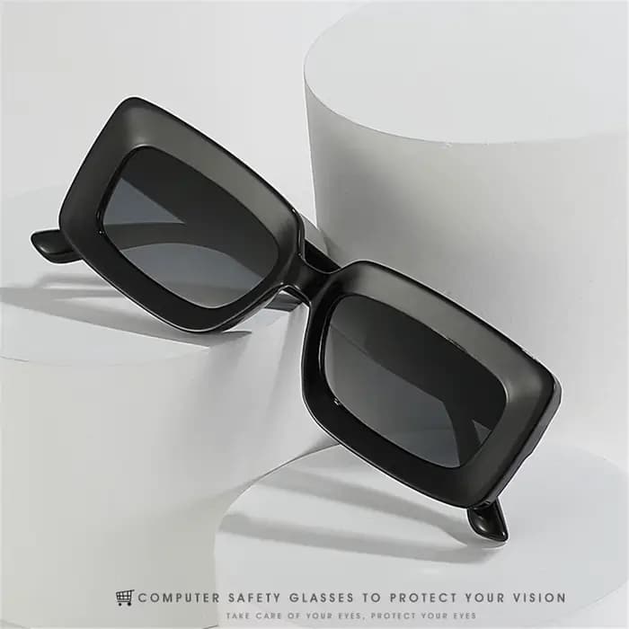 Lunettes de soleil rectangulaires à grande monture pour femmes