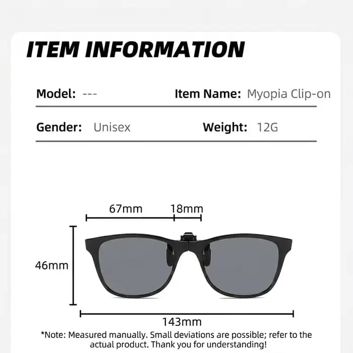 Lunettes de soleil à clipser pour hommes et femmes