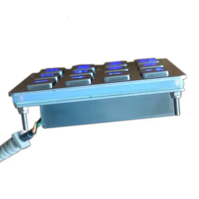 Clavier USB rétro4.2 en métal à montage sur le dessus, rétroéclairage LED, 12 prédire, 3x4, clavier en acier inoxydable pour système d'accès