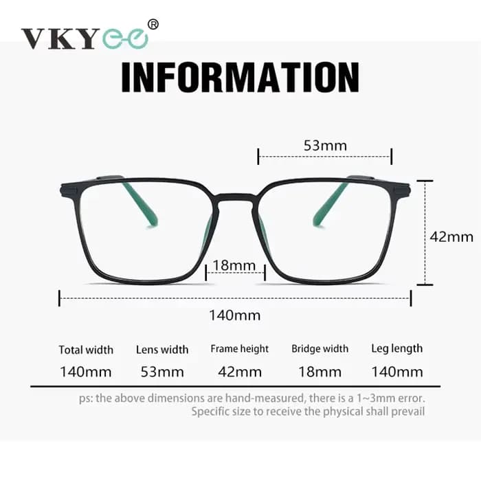 VKYEE nouvelle mode rétro hommes lunettes carrées Simple confortable femmes TR cadre myopie