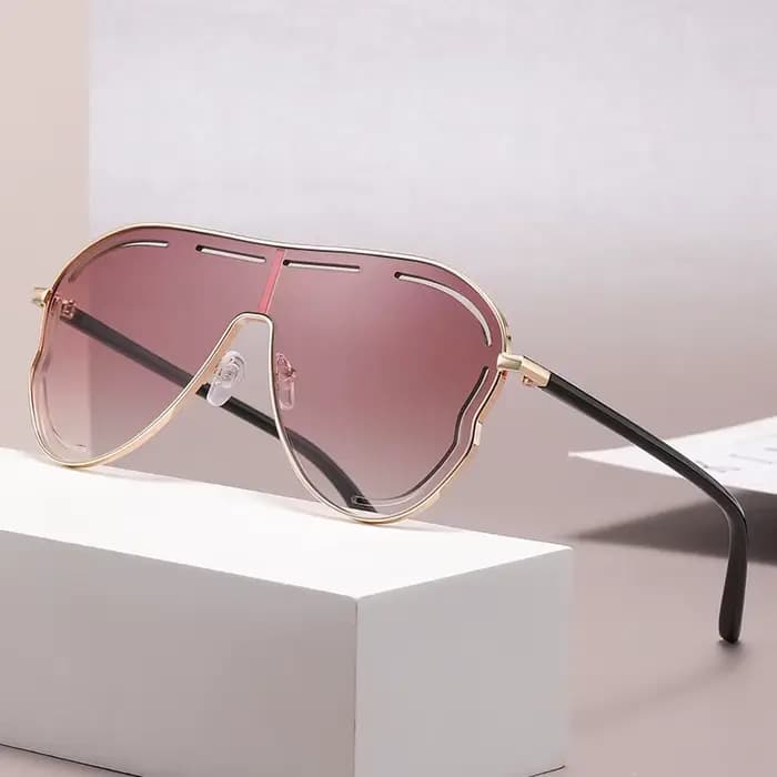 Lunettes de soleil à monture large en alliage pour hommes et femmes