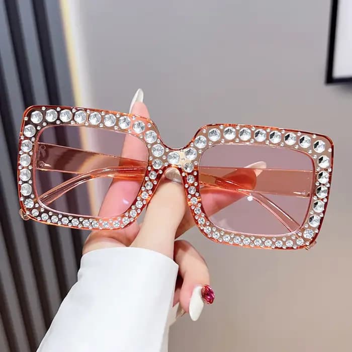Mode diamant lunettes de soleil femmes hommes marque de luxe concepteur paillettes