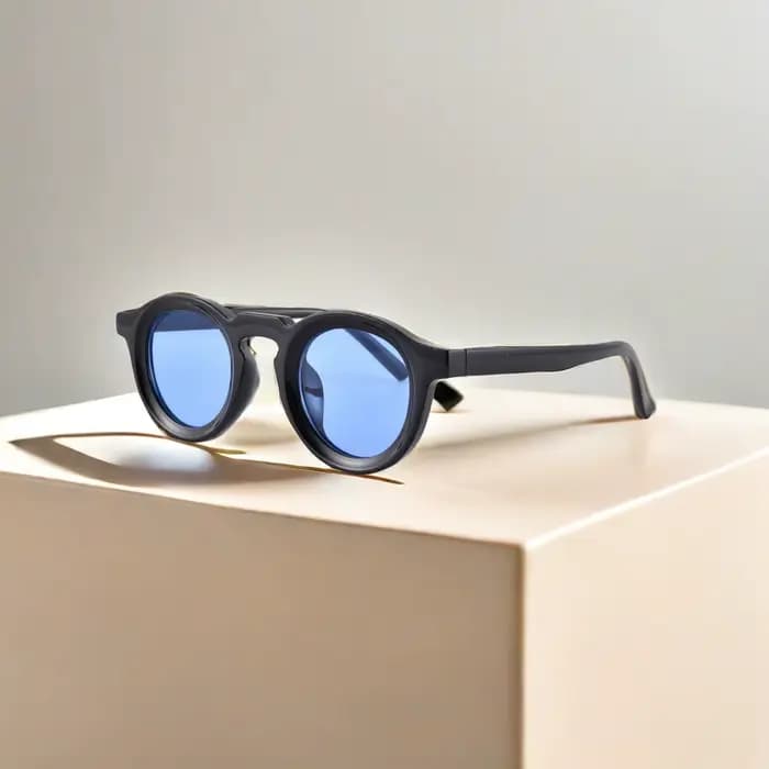 Lunettes de soleil rondes femmes hommes Punk nuances rétro tendance