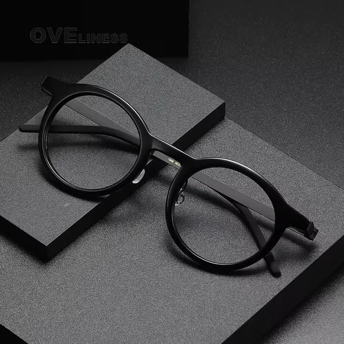 Lunettes de vue en titane et acétate pour hommes et femmes, Design japonais, Vintage, rétro, gravure, lecture, Prescription optique