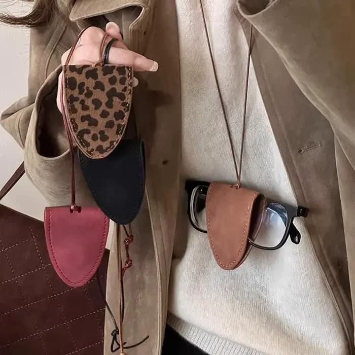 Sac de rangement de lunettes léopard
