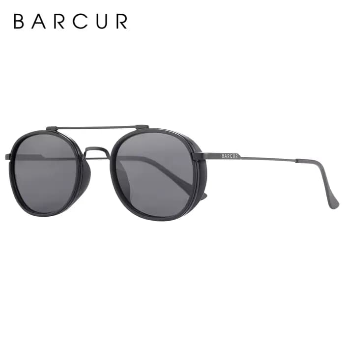 BARCUR Design lunettes De soleil rondes pour hommes femmes Retre