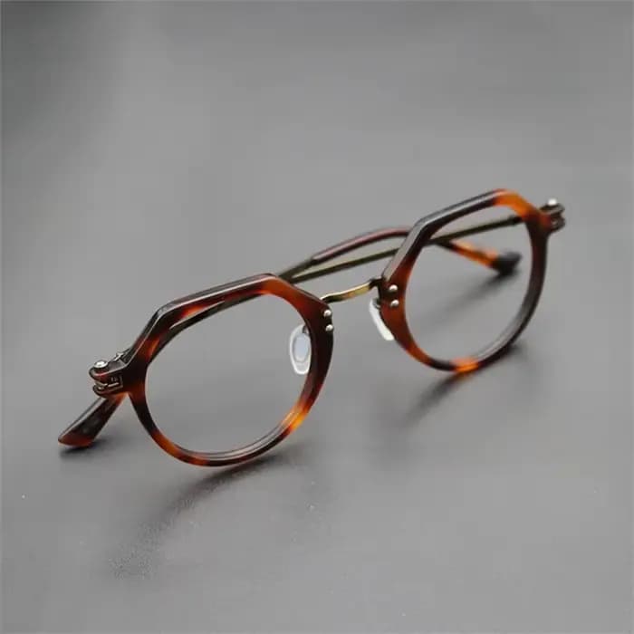 Montures de lunettes hexagonales en acétate de marque japonaise pour hommes