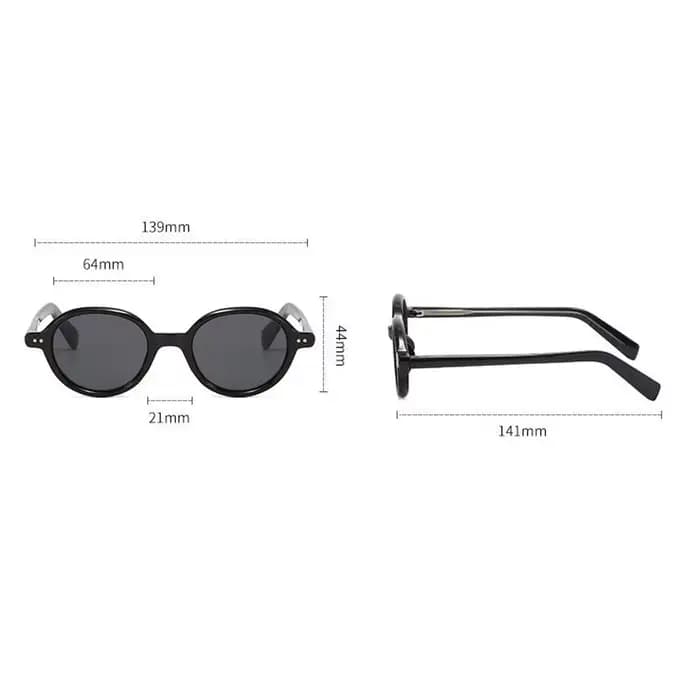 Acétate petites lunettes de soleil rondes polarisées hommes japonais unisexe ovale