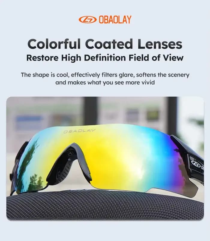 Obaolay-Lunettes de soleil de cyclisme pour hommes et femmes, sport de plein air, VTT, course à pied