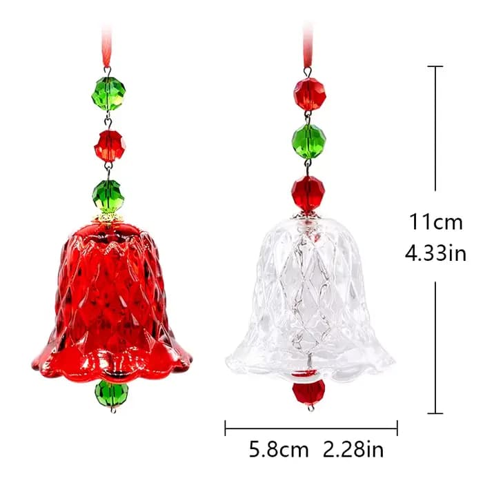 Ornement de fenêtre de carillon éolien en cristal rouge, pendentif de cloche en verre, cadeau de décoration d'arbre de noël de vacances.