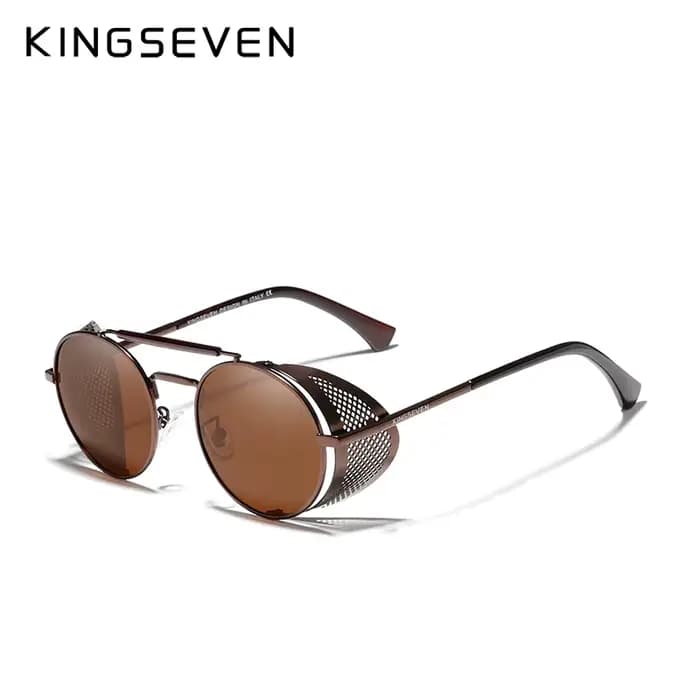 Lunettes de soleil rondes Steampunk pour hommes et femmes