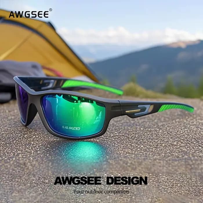 Lunettes de soleil de sport polarisées – Verres photochromiques violets/bleu/rouge de qualité supérieure pour la pêche