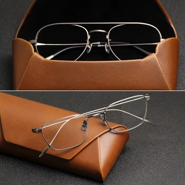 Étui à lunettes de luxe en cuir pour myopie