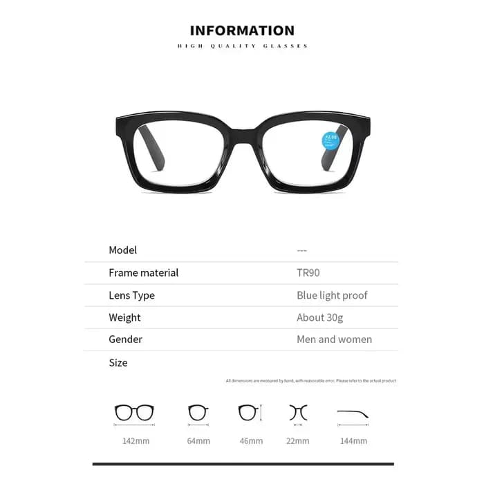 Lunettes de lecture anti-lumière bleue HD pour hommes et femmes