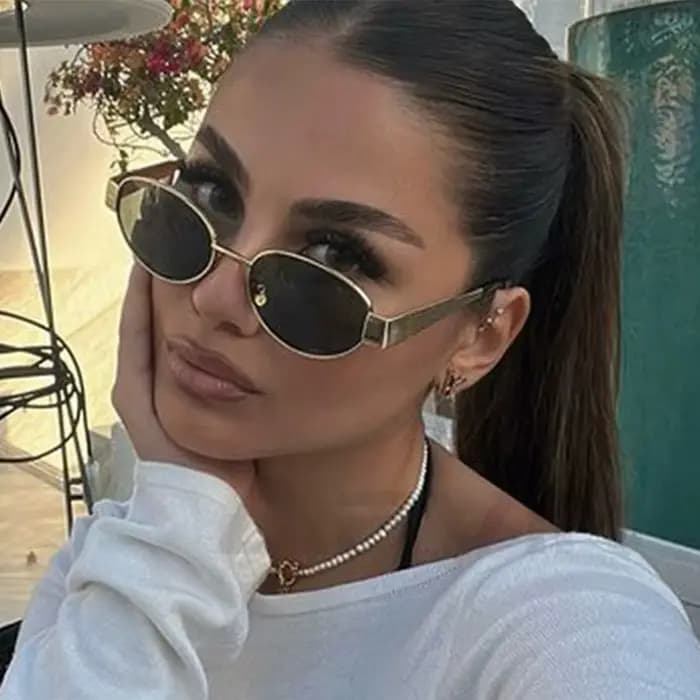 Mode lunettes de soleil ovales femmes rétro tendance en plein air