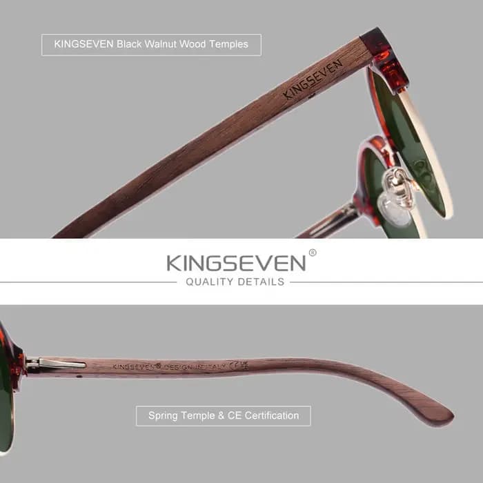 Lunettes de soleil vintage en bois de noyer noir pour femmes et hommes