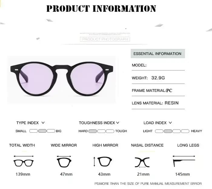 Lunettes de soleil rondes pour hommes et femmes