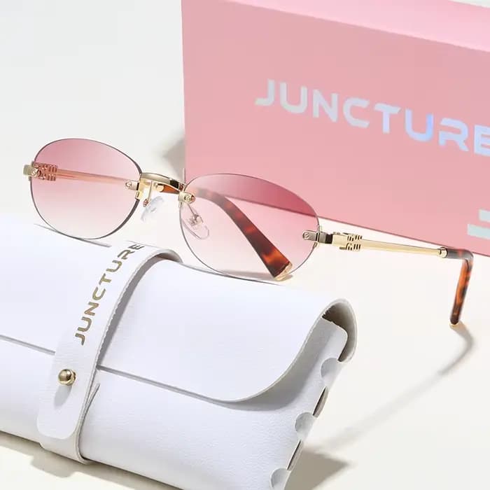 JUNCTURE mode populaire lunettes De soleil ovales pour femme homme voyage UV400 nuances femmes hommes