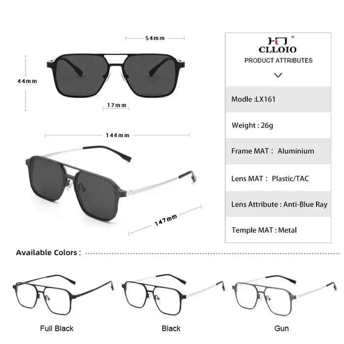 CLLOIO aluminium 3 en 1 pince magnétique optique myopie lunettes pour hommes
