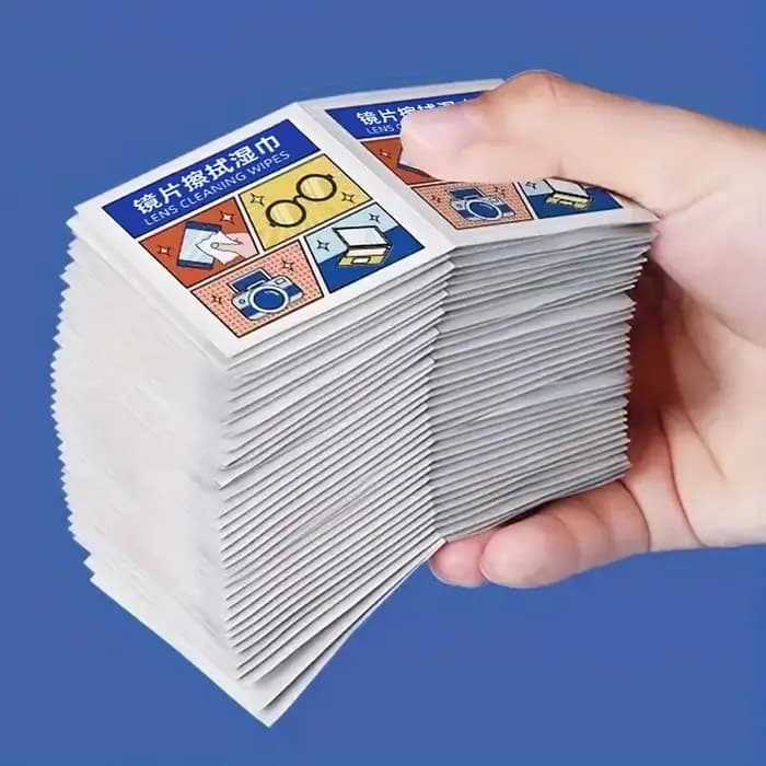 100/200 pièces lingettes jetables pour le nettoyage des lentilles
