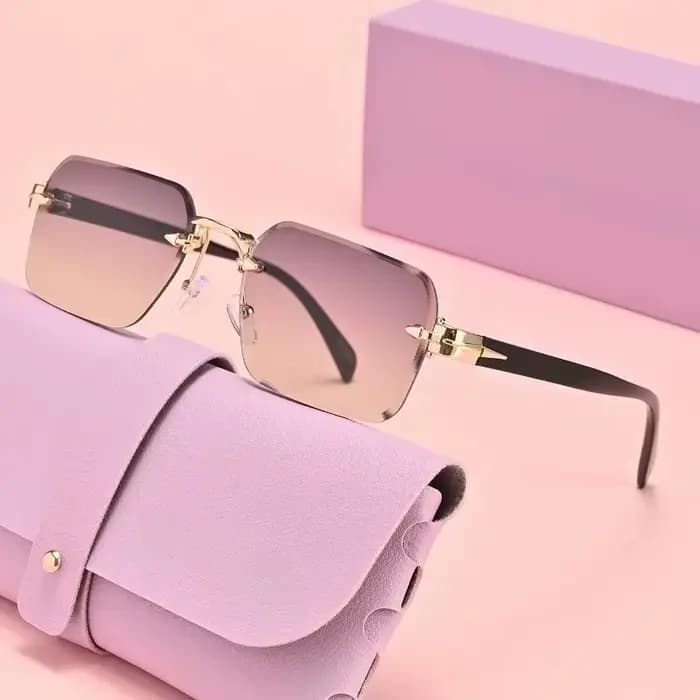 Lunettes carrées sans monture unisexes et tendance