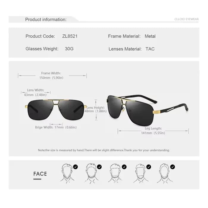 Lunettes De soleil photochromiques carrées pour hommes