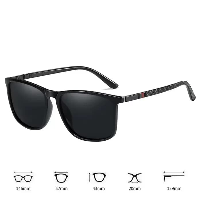 Lunettes de soleil polarisées carrées de luxe pour hommes et femmes