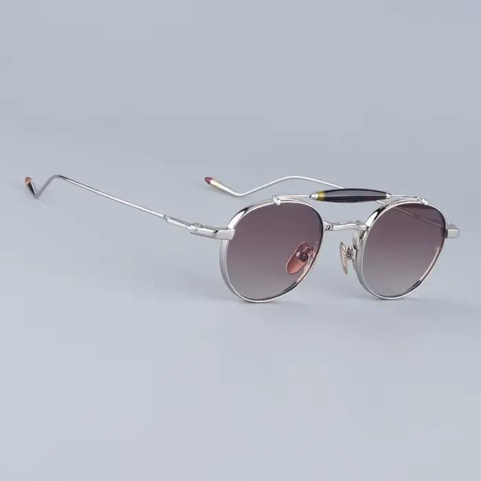 JMM DASAN lunettes de soleil rondes en alliage faites à la main au japon dégradé Uv400 hommes classique Vintage rétro