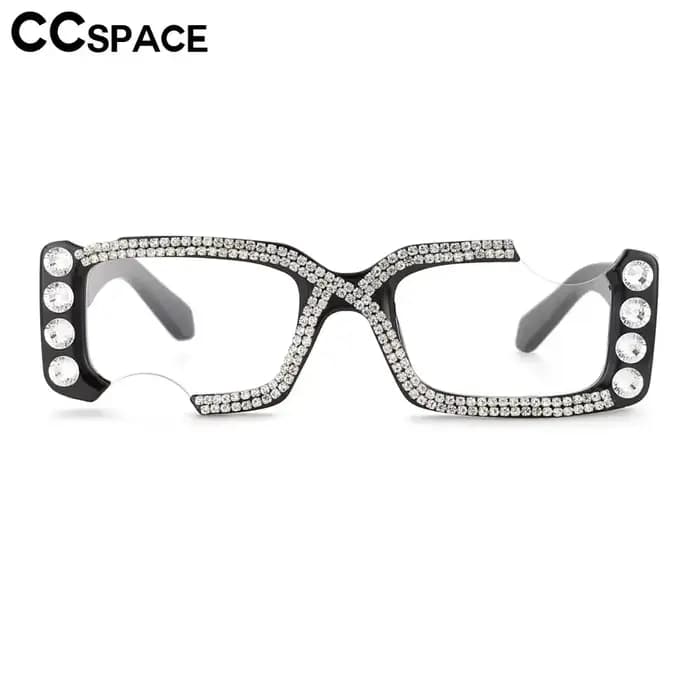 53614 femmes luxe diamant carré Anti bleu lunettes montures mode ordinateur