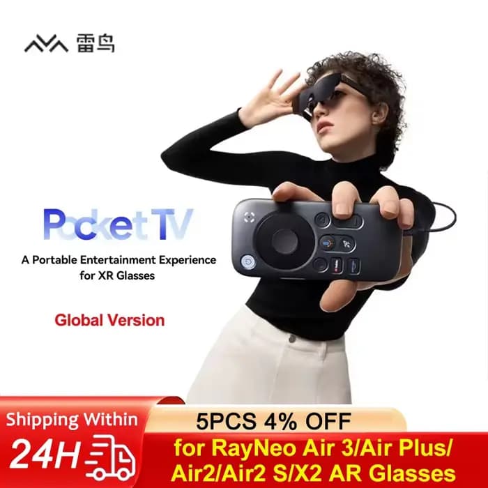 Accessoire pour lunettes intelligentes AR TCL RayNeo Pocket TV/JoyDock (version mondiale/étrangère) compatible avec le système Google ATV, YouTube, Prime Video