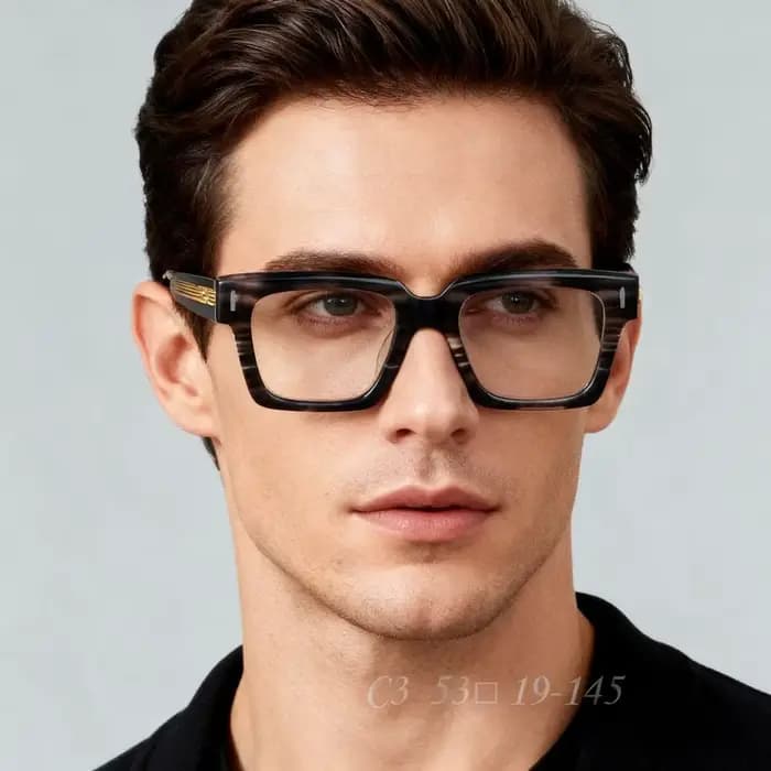 Monture de lunettes en acétate faite à la main pour hommes