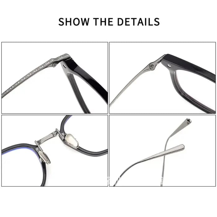 Marque japonaise même Design rétro carré hommes lunettes cadre haute qualité acétate titane
