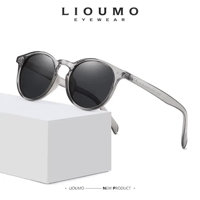LIOUMO – Lunettes de soleil rondes polarisées pour hommes et femmes