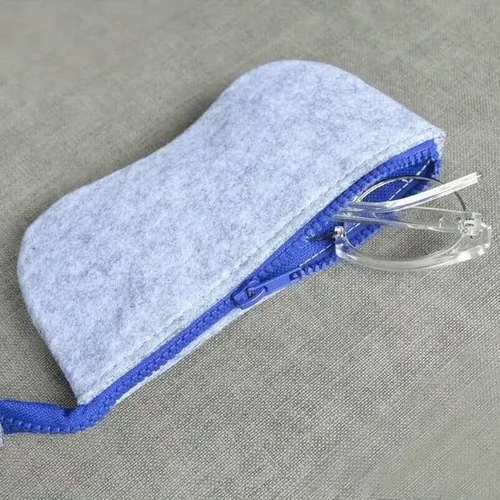 1 pochette élégante en feutre pour lunettes – Étui portable et durable avec fermeture éclair