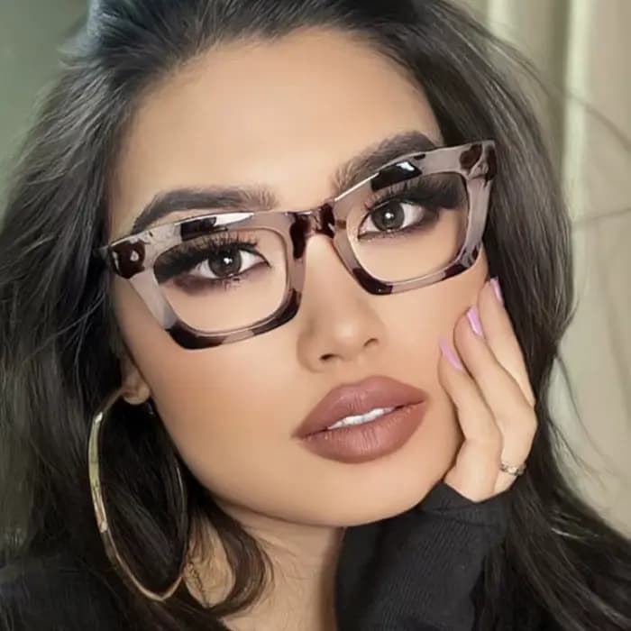 Carré femmes lunettes cadre Sexy fleur Anti lumière bleue optique ordinateur clair lentille