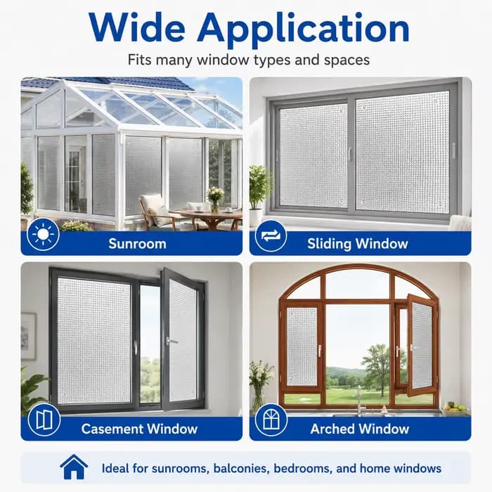 Panneau thermique réfléchissant pare-soleil en feuille isolante pour fenêtre de 9 mm, 50x100/70x100/80x120 cm pour balcon, chambre et véranda