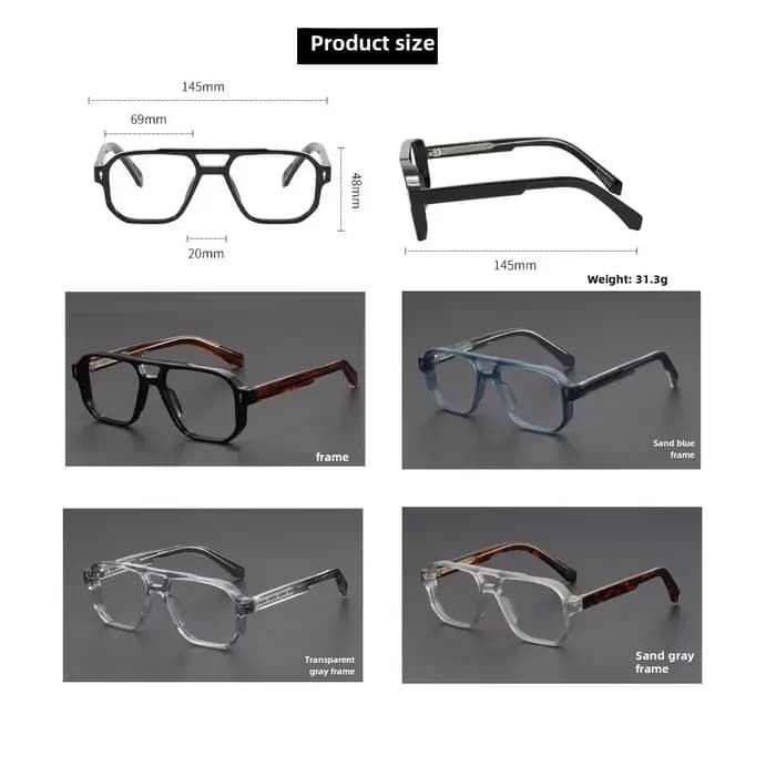 Lunettes de soleil rétro à double pont pour hommes