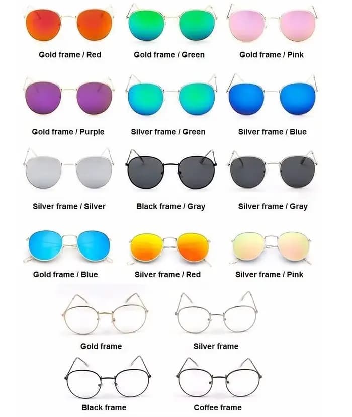 Lunettes de Soleil Rondes Rétro pour Femme