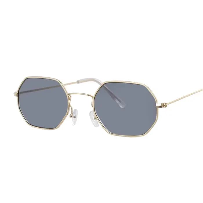 Hexagone jaune lunettes de soleil femme rétro marque concepteur classique